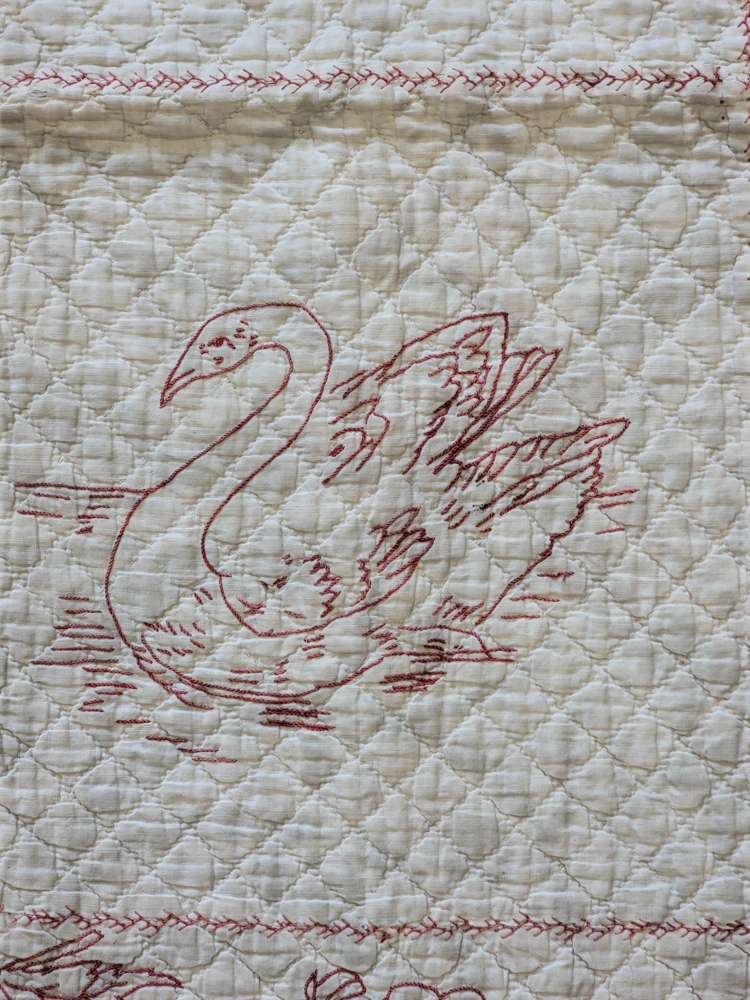 THREE REDWORK TEXTILES - 3