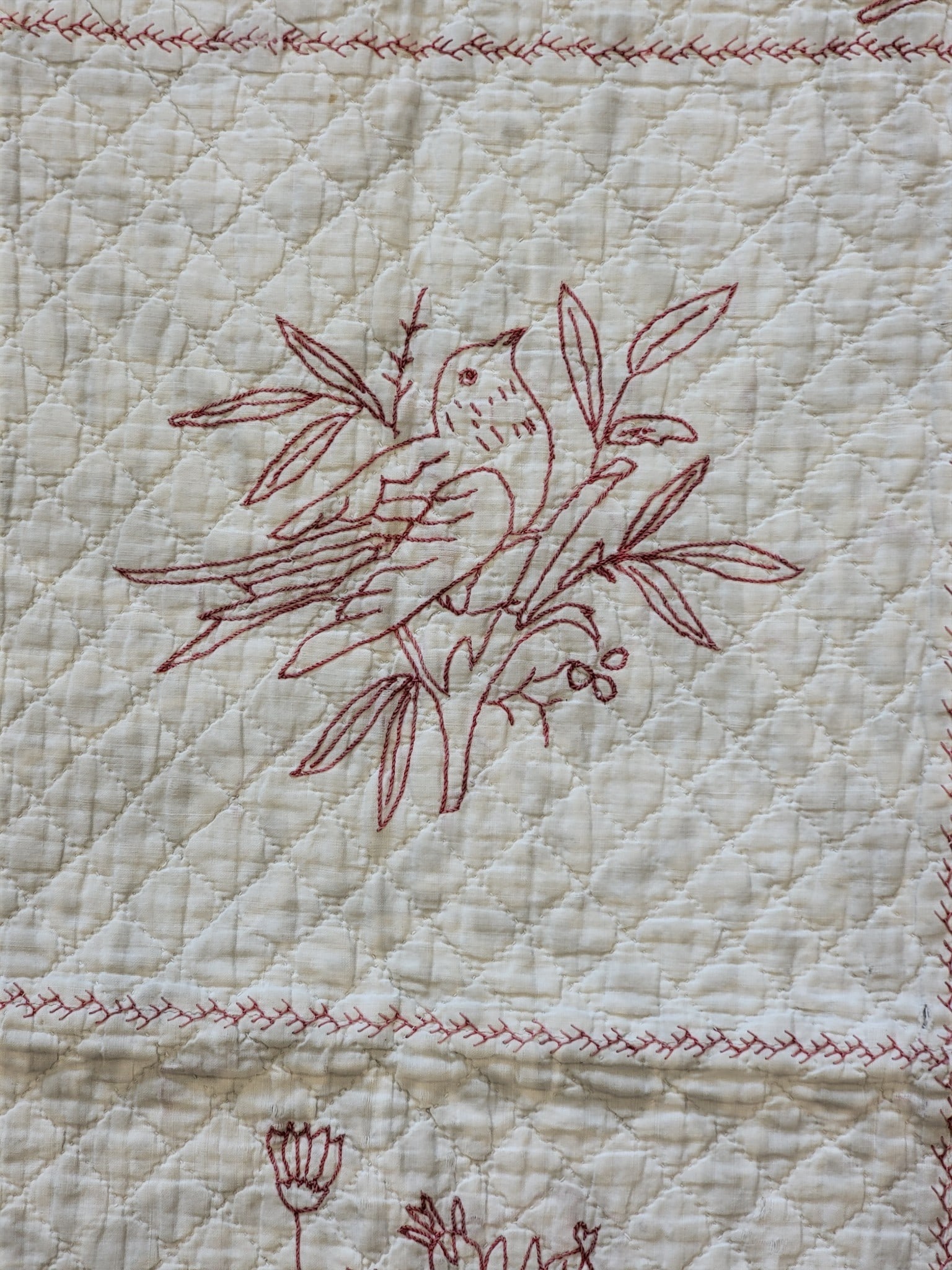 THREE REDWORK TEXTILES - 4
