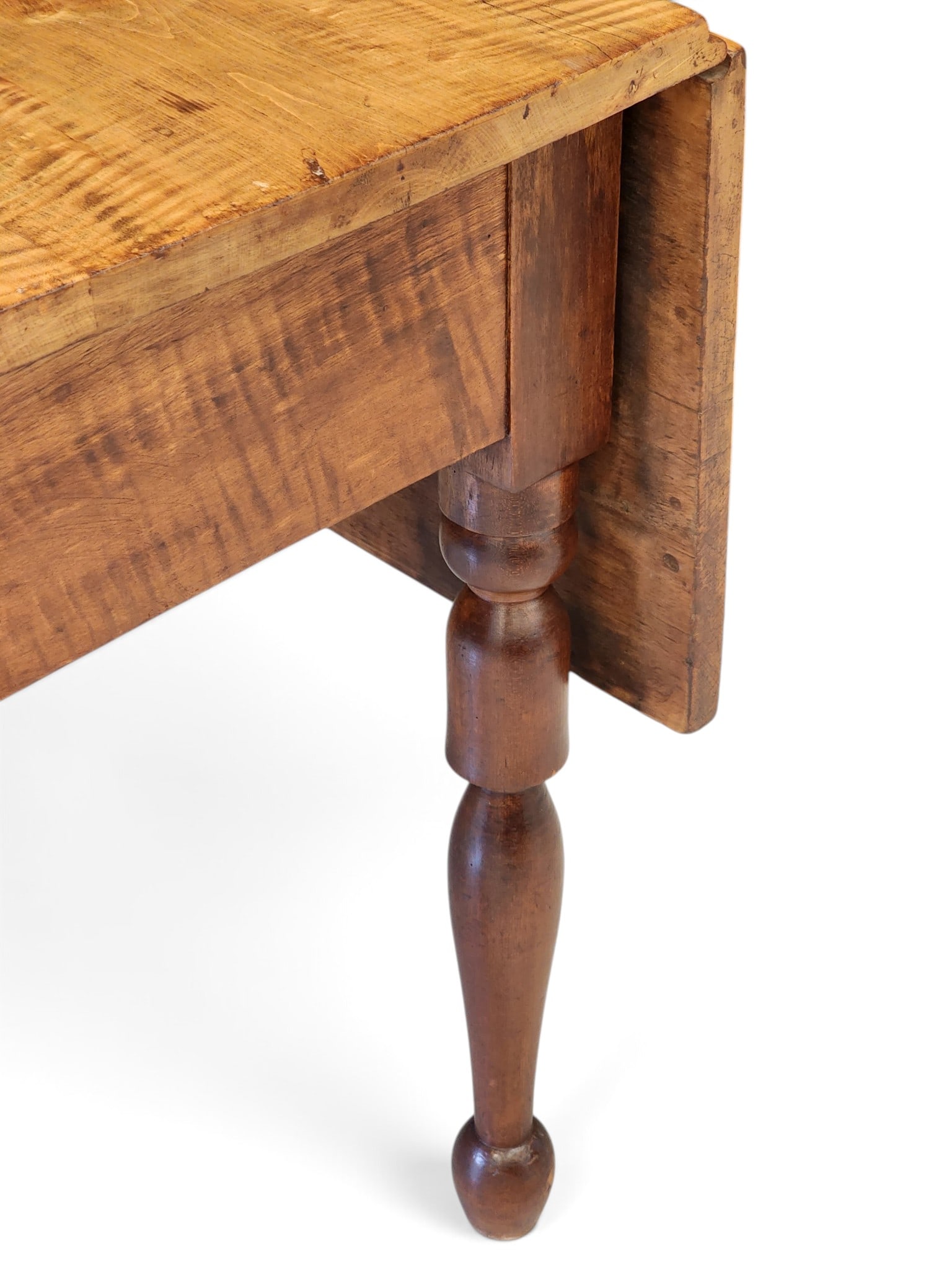 OHIO CURLY MAPLE DROP-LEAF TABLE - 2