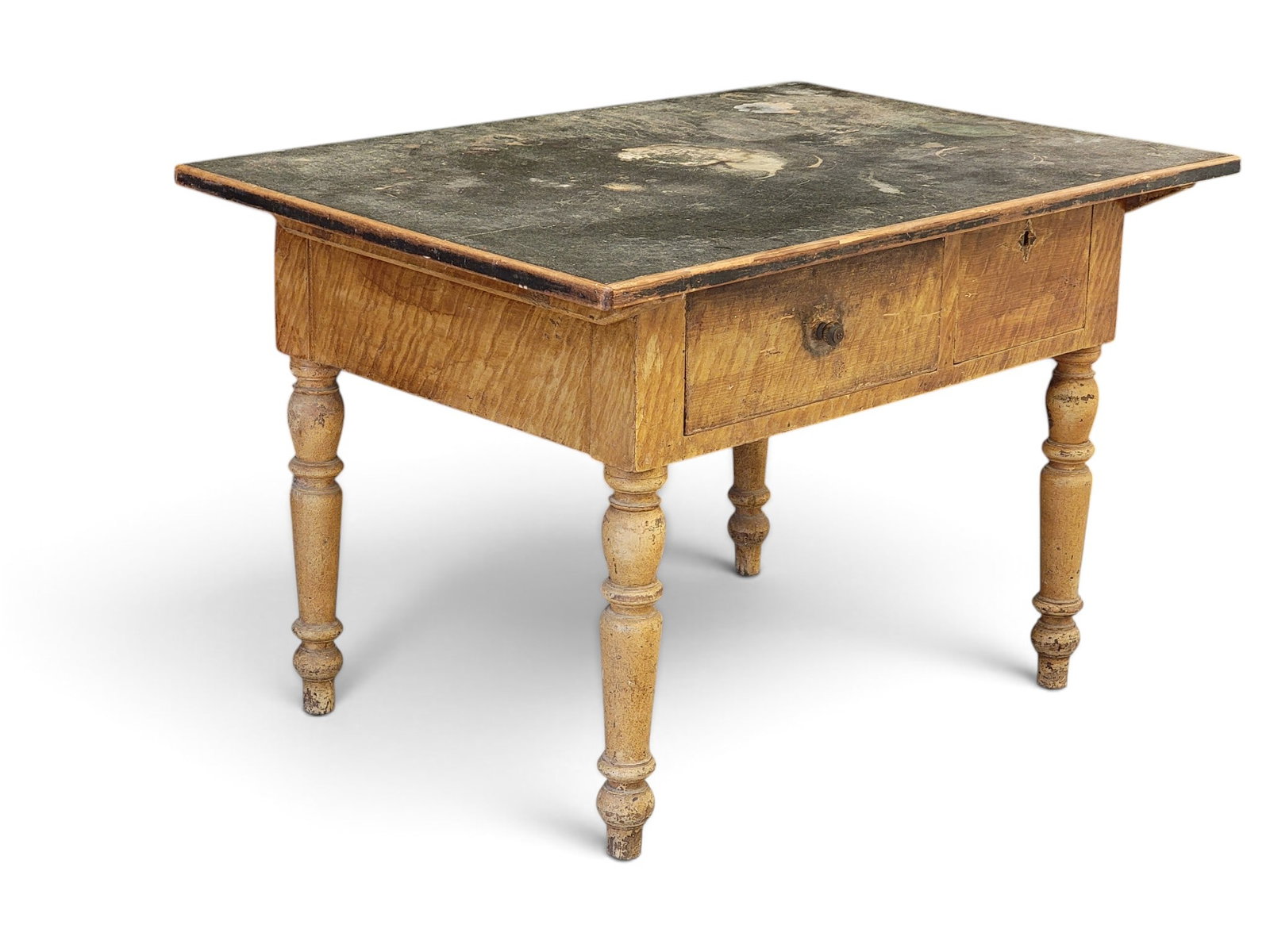 PAINT-DECORATED PIN-TOP WORK TABLE - 6