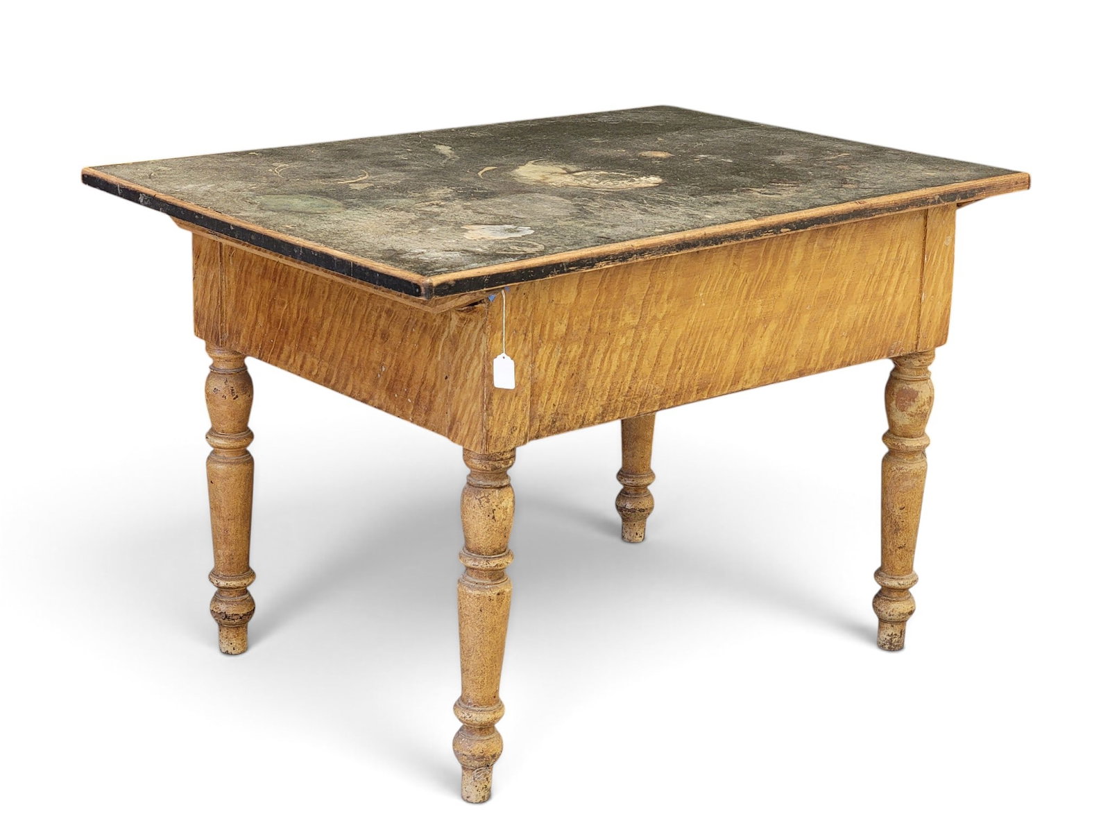 PAINT-DECORATED PIN-TOP WORK TABLE - 7