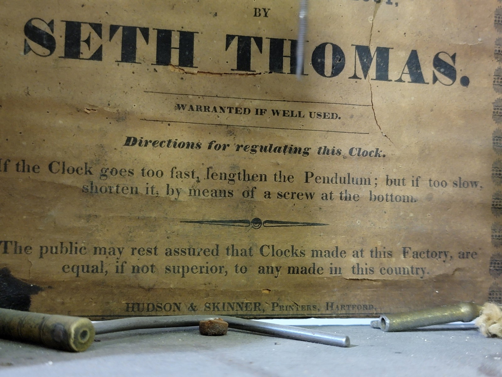 SETH THOMAS SHELF CLOCK - 3