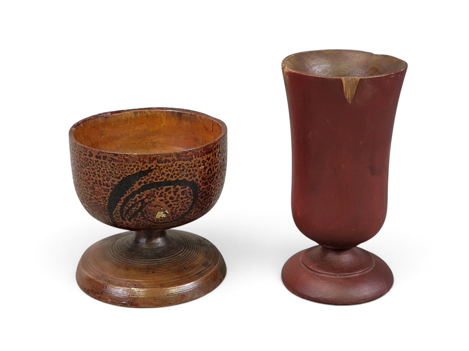 TWO TREEN GOBLETS - 2