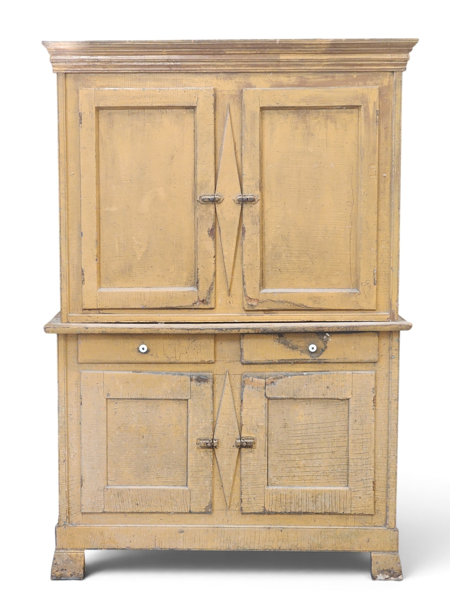 PAINTED STEP-BACK CUPBOARD (1 of 10)