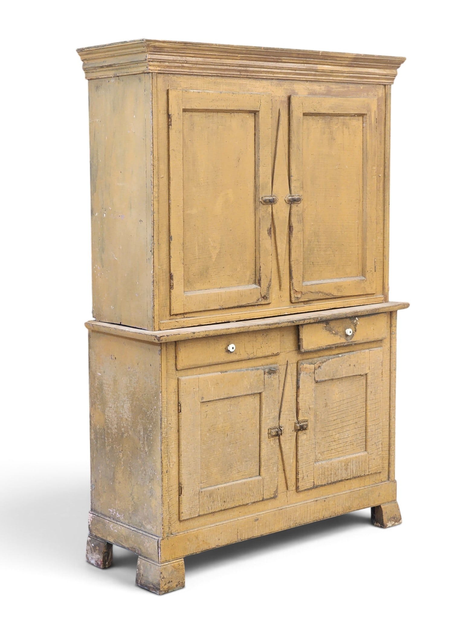 PAINTED STEP-BACK CUPBOARD - 9