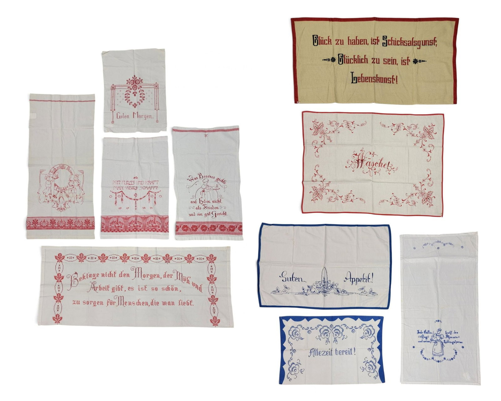 COLLECTION OF REDWORK AND BLUEWORK EMBROIDERY (1 of 15)