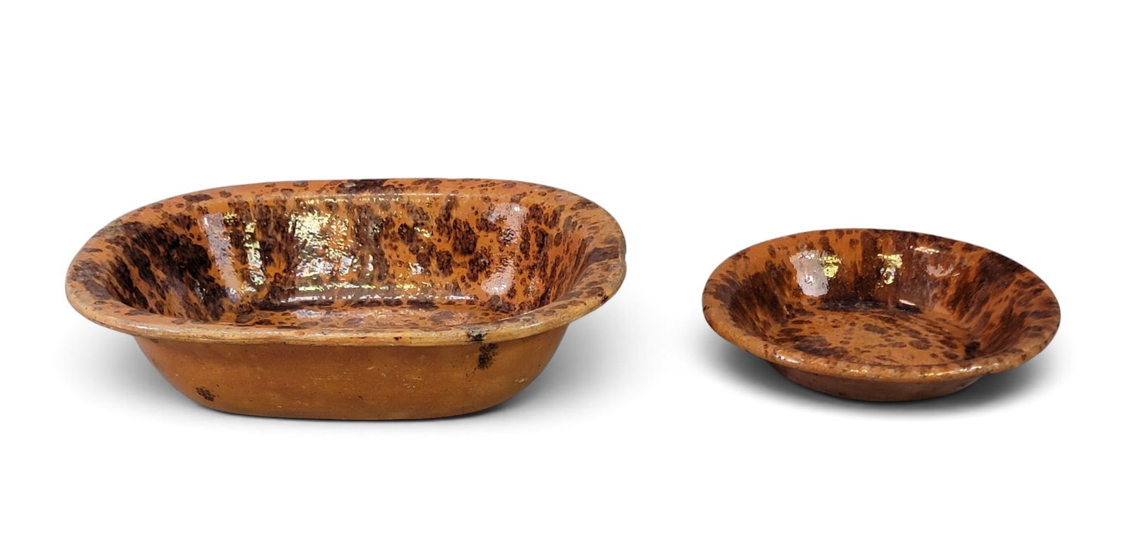 TWO AMERICAN REDWARE DISHES - 2
