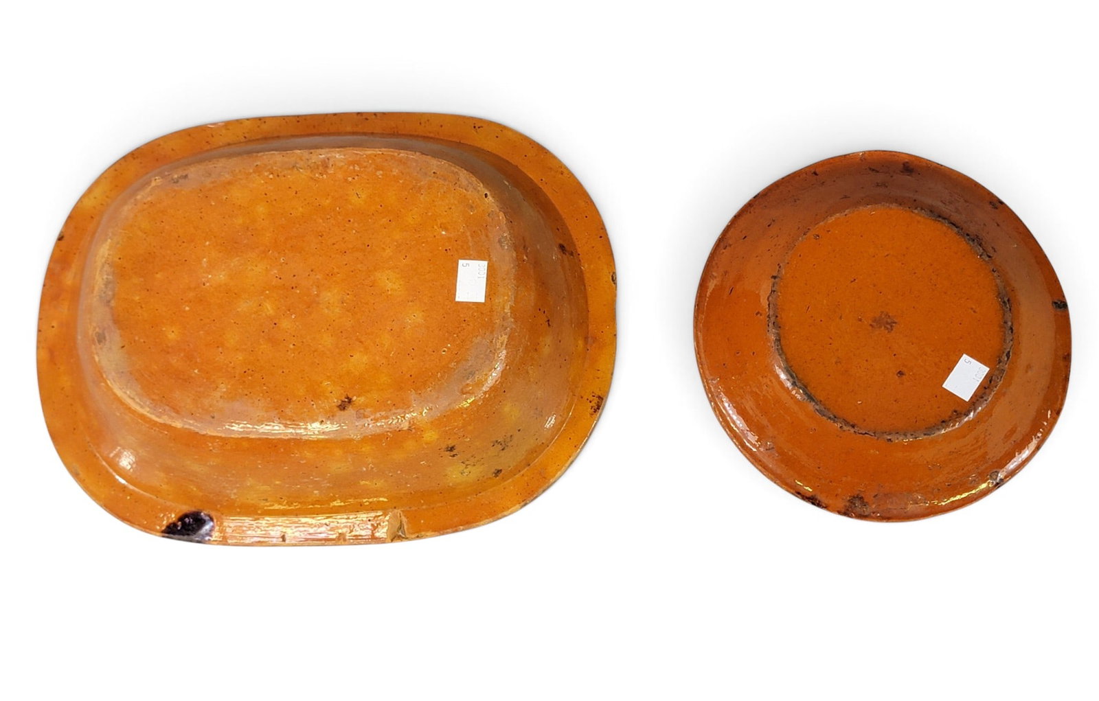 TWO AMERICAN REDWARE DISHES - 3