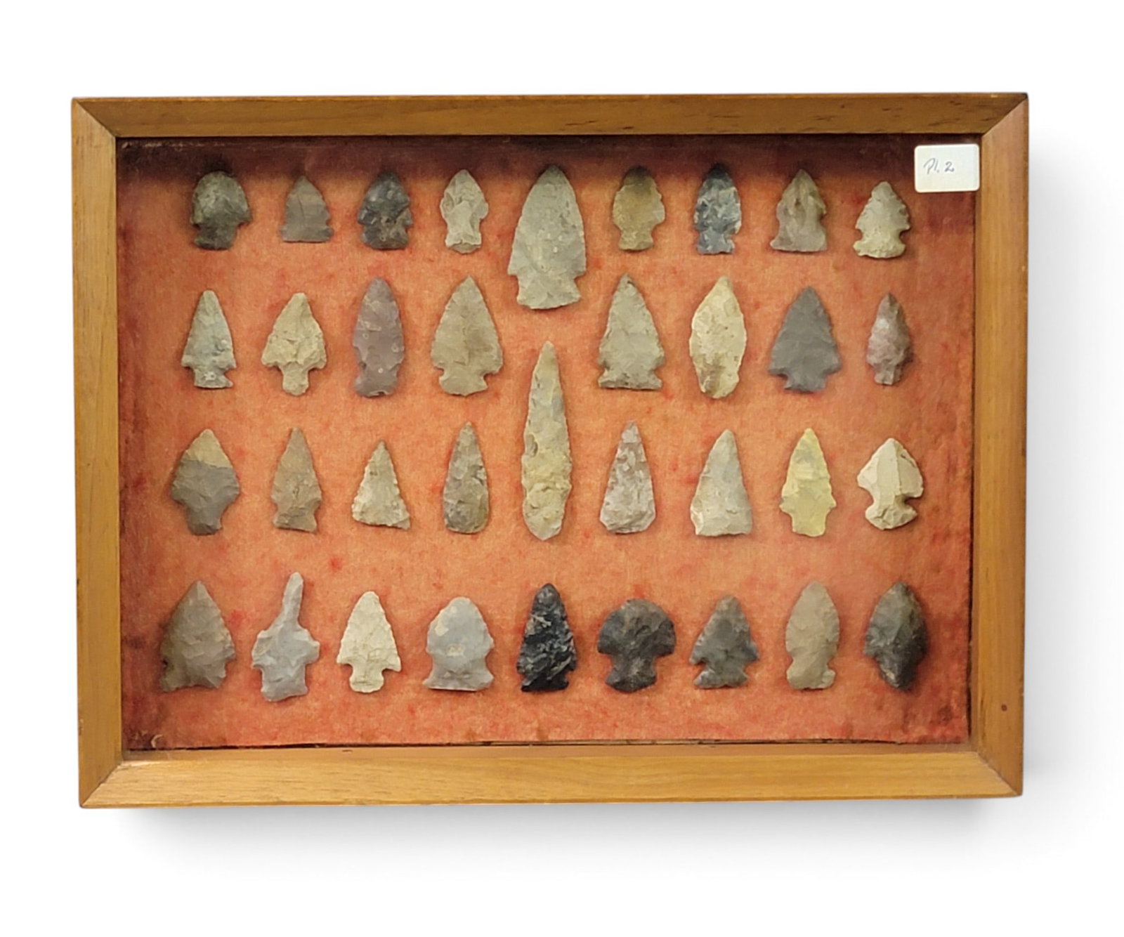 MOUNTED COLLECTION OF OHIO NATIVE AMERICAN ARTIFACTS (1 of 3)