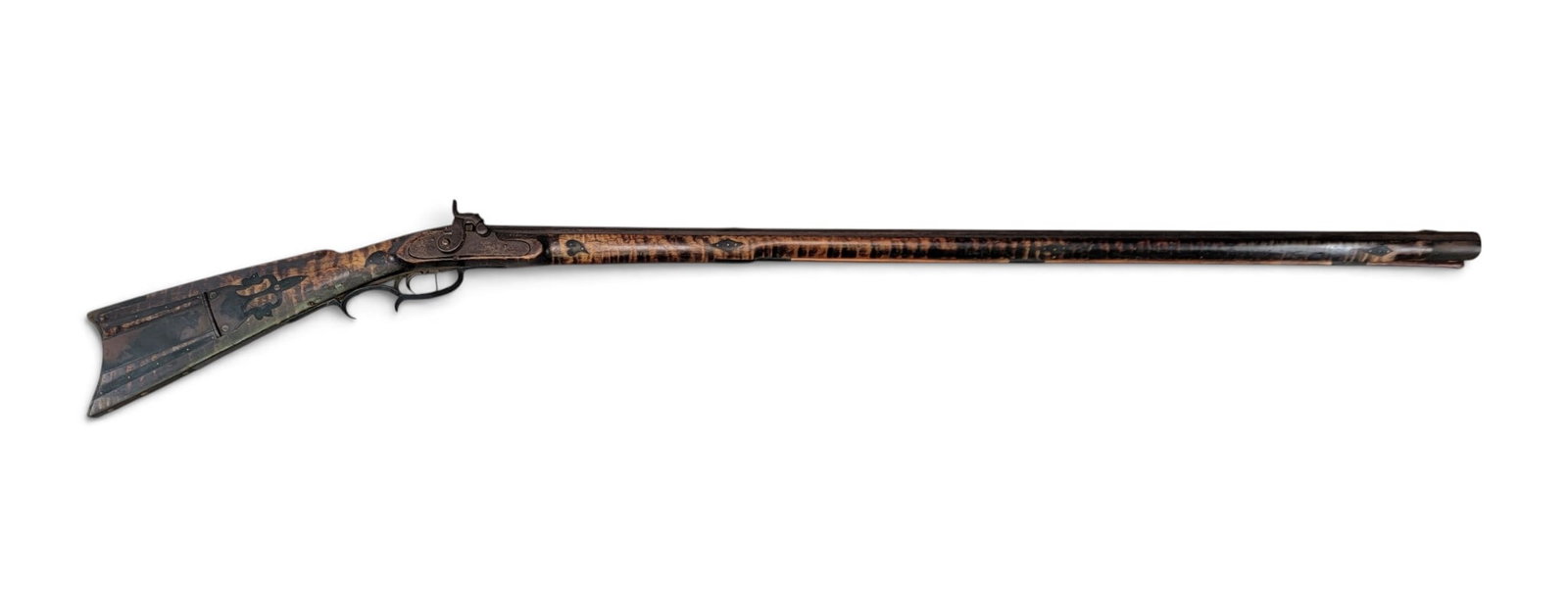 FULL-STOCK CURLY MAPLE PERCUSSION RIFLE (1 of 6)