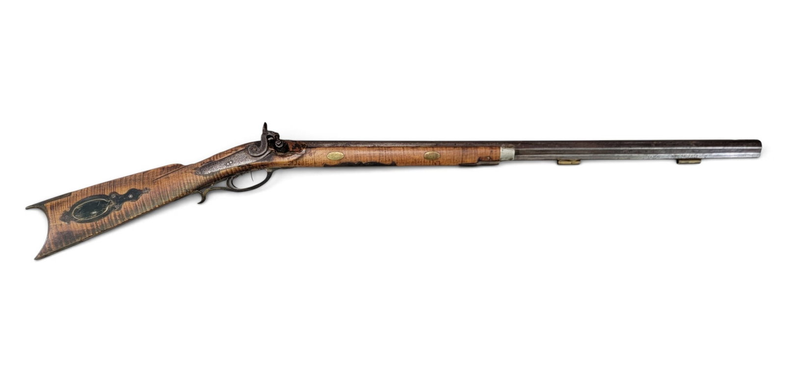 CURLY MAPLE HALF-STOCK PERCUSSION RIFLE (1 of 7)