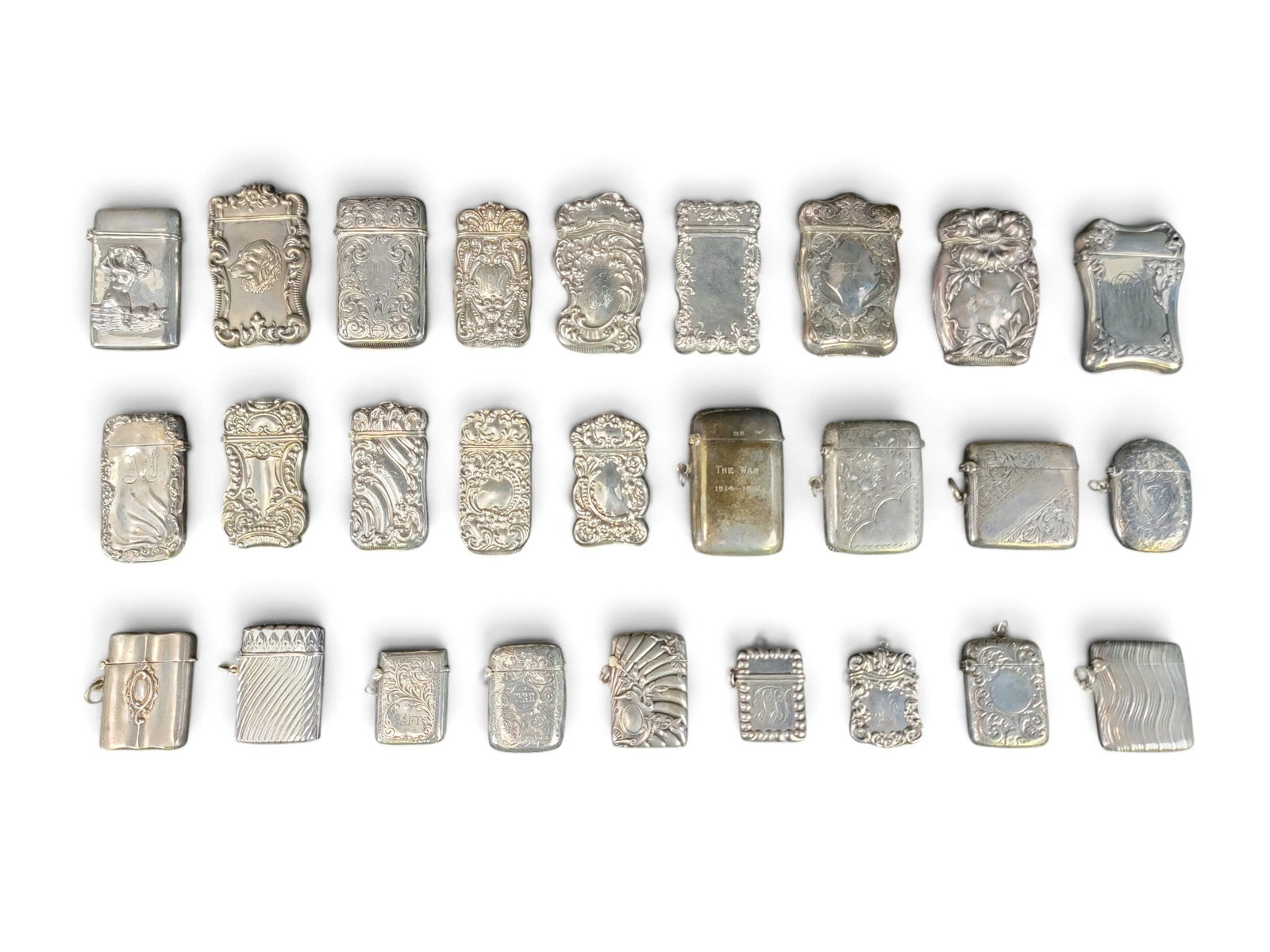 COLLECTION OF SILVER MATCH SAFES (1 of 4)