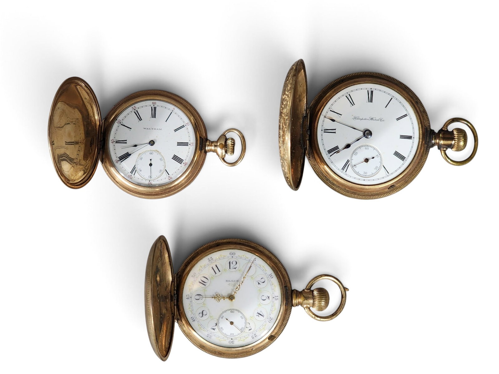 THREE HUNTER CASE POCKETWATCHES (1 of 8)