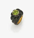 Smoky Quartz Fancy Ring with Peridot Germany,