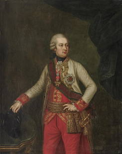 Ferdinand Karl of Austria-Este (1754 - Vienna - 1806).: Joseph Hickel - (1736 Leipa (Bohemia) - 1807 Vienna) (attributed to) - Ferdinand Karl of Austria-Este (1754 - Vienna - 1806). Oil on canvas. 150 x 123 cm. Relined. Restored. Damage to frame. We