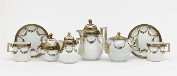 An eight-piece travelling service - Meissen, Marcolini,