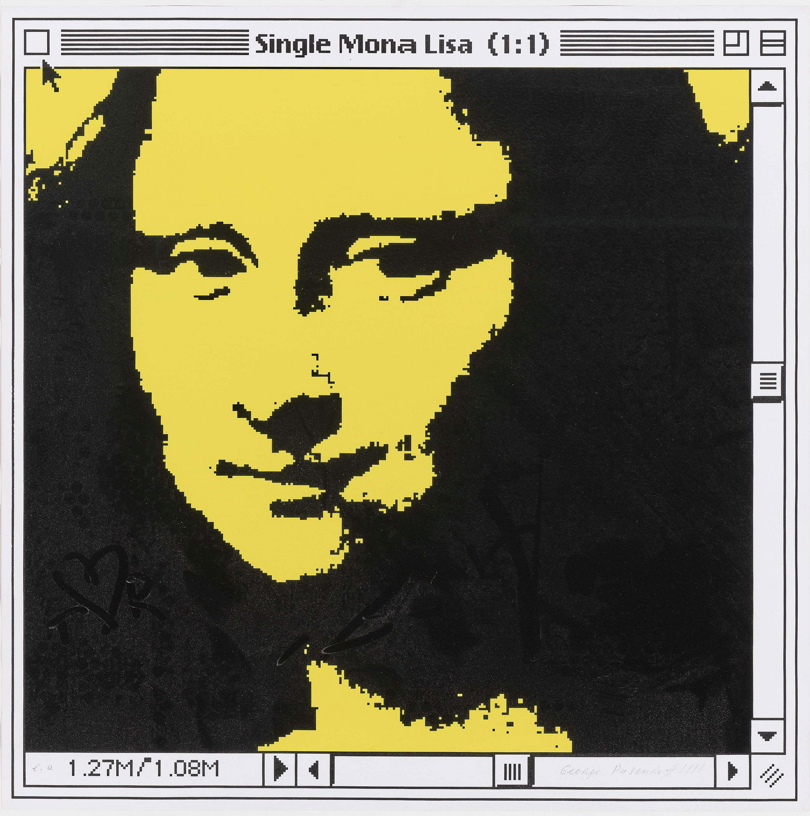 George Pusenkoff (1953 Krasnapol / Russia - lives in: George Pusenkoff - Single Mona Lisa (red). 1998 George Pusenkoff1953 Krasnapol / Russia - lives in Cologne Single Mona Lisa (red). 1998 Signed and dated in pencil lower right. C-Print on paper. One of