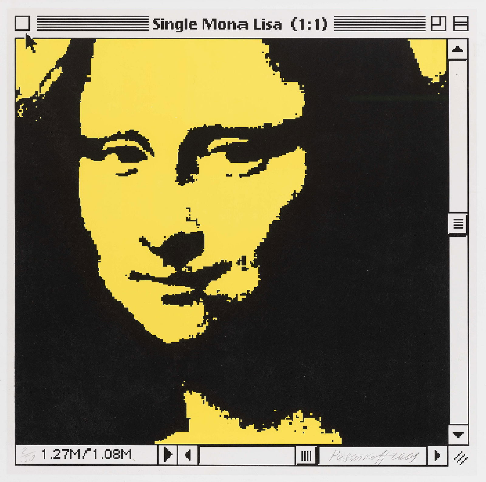 George Pusenkoff (1953 Krasnapol / Russia - lives in: George Pusenkoff - Single Mona Lisa (Yellow). 1999 George Pusenkoff1953 Krasnapol / Russia - lives in Cologne Single Mona Lisa (Yellow). 1999 Signed and dated in pencil lower right. Colour lithograph