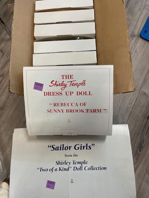 DANBURY MINT SHIRLEY TEMPLE LARGE LOT 2X DOLLS AND MANY NEW IN BOX CLOTHING OUTFITS (1 of 2)
