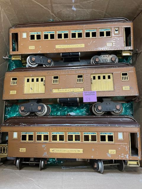 3X PC LOT OF LIONEL BROWN LIONEL LINES RAILWAY MAIL PULLMAN AND OBSERVATION (1 of 1)