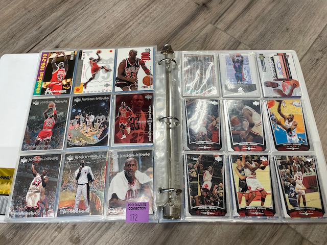 LARGE LOT OF BASKETBALL AND FOOTBALL CARDS, ASST BINDER. (1 of 1)