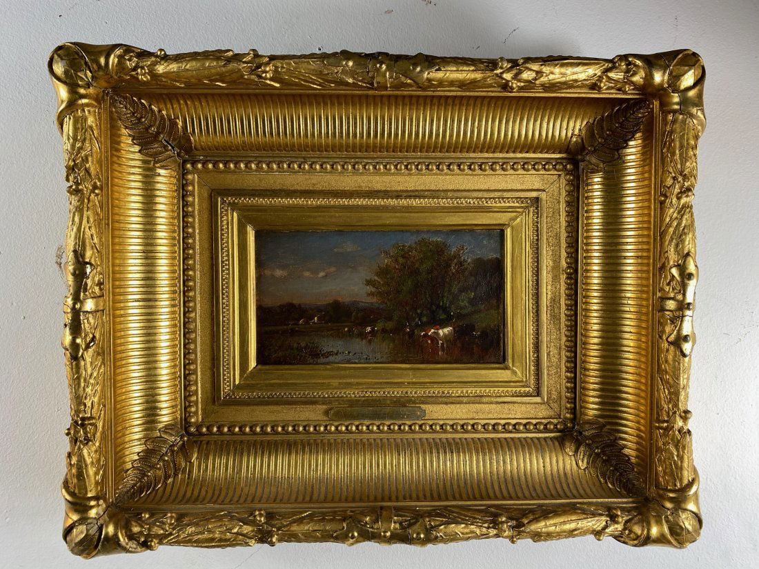 James McDougal Hart Cows Drinking At Pond Farm Painting (1 of 4)