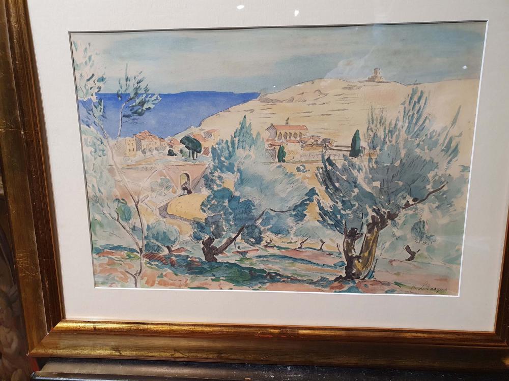 Henri LEBASQUE (1865-1937): Henri LEBASQUE (1865-1937) Paysage méditerranéen Lithographie Signée en bas à droite A vue : 30 x 43 cm