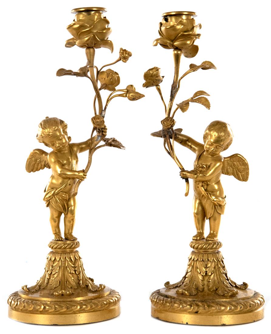 Pair of Napoleon III Ormolu Candlesticks (c. 1860) (1 of 6)