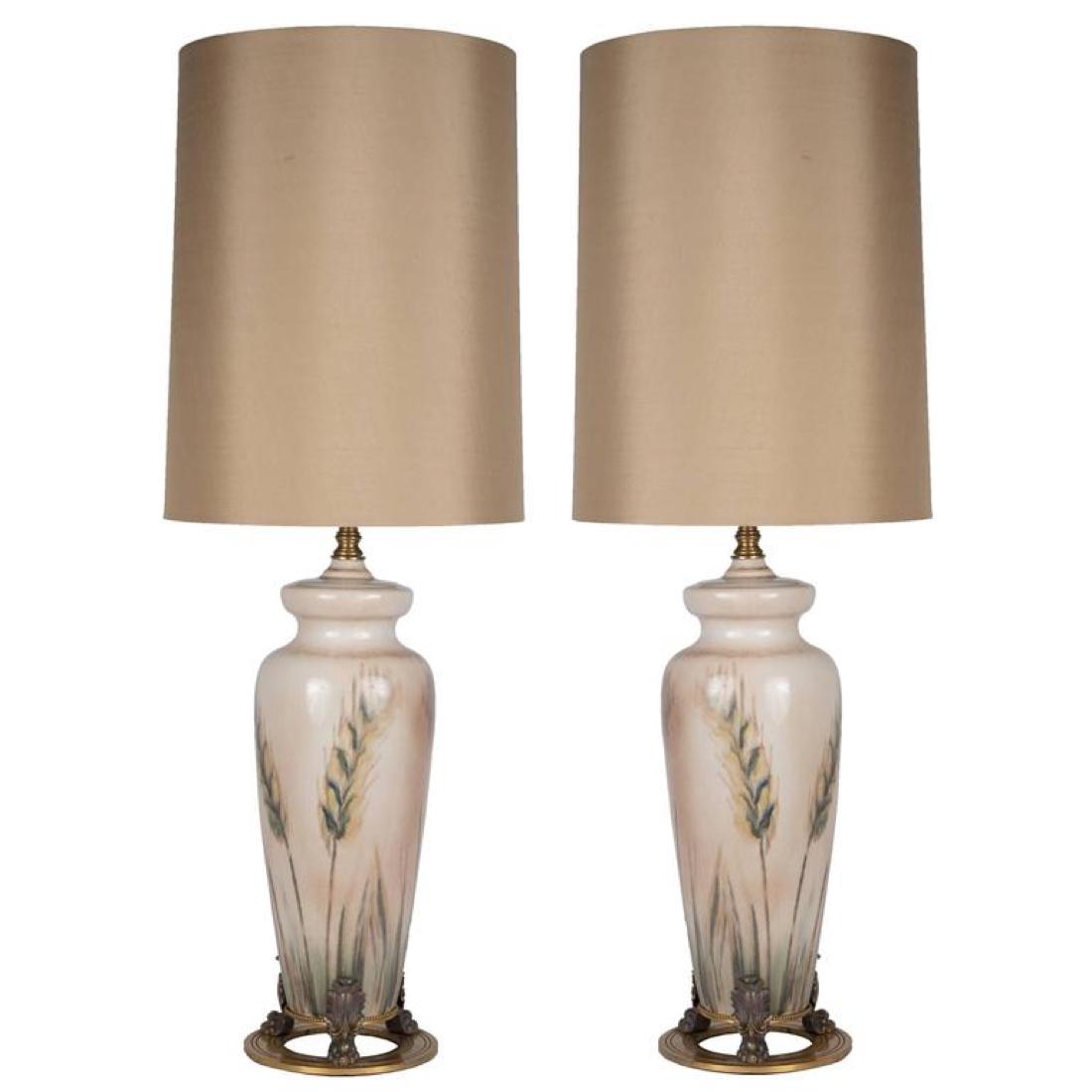 Pair Rookwood vase lamps (1 of 2)