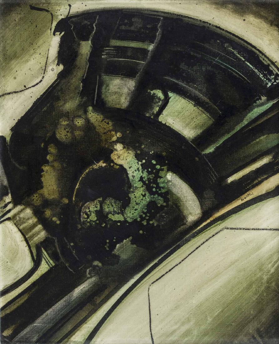 GIANNI BERTINI, Cadmos ubriaco: GIANNI BERTINI (1922 - 2010) Cadmos ubriaco 1957 Oil on canvas 60 x 50 cm Signed centre right Signed, dated, and titled on the reverse Work registered with Archivio Frittelli per l'Oper