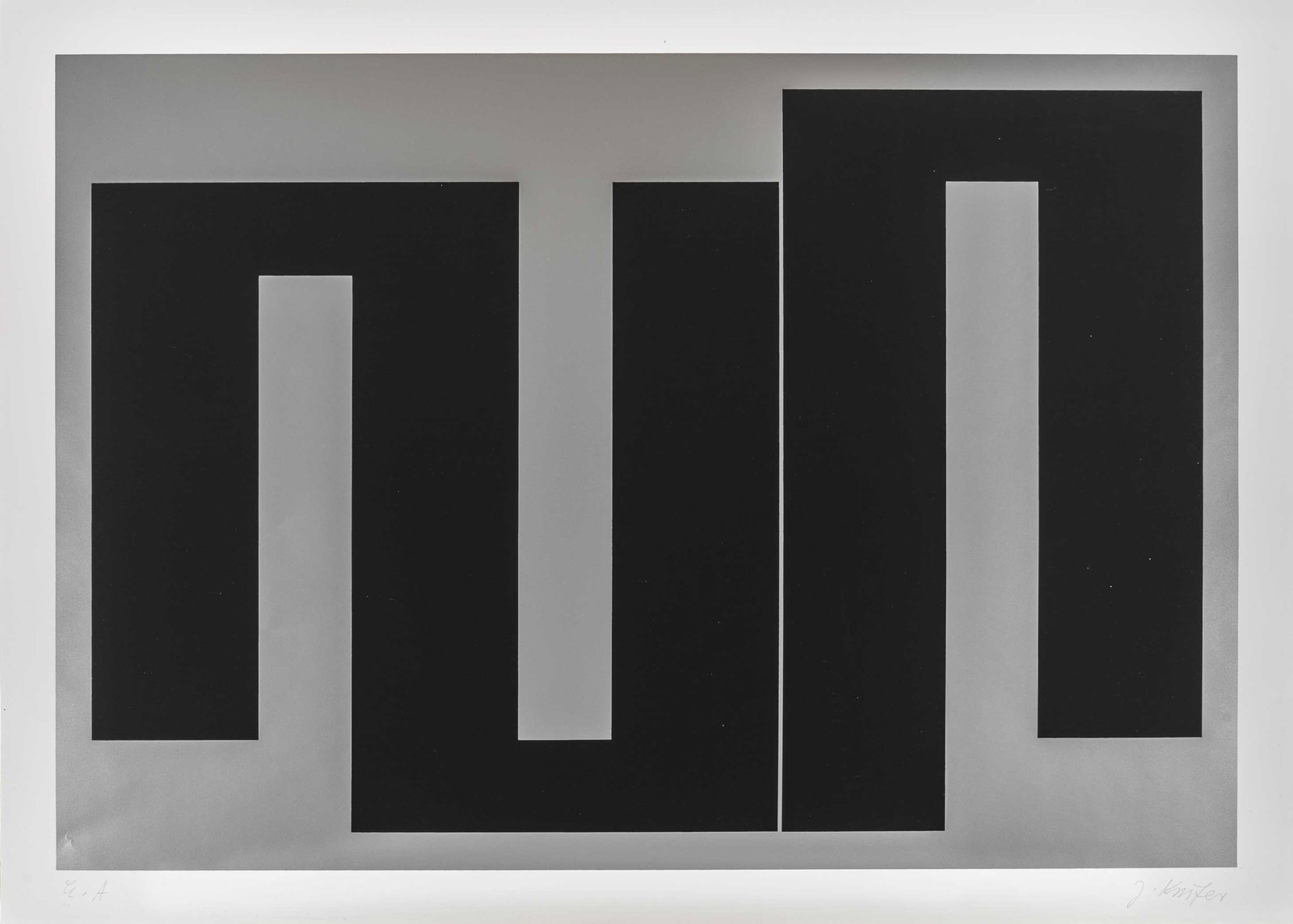 JULIJE KNIFER, Meander: JULIJE KNIFER (1924 - 2004) Meander Silkscreen on glossy paper, ed. e.a. 45 x 63 cm Signed in pencil lower right and numbered lower left PROVENANCE: Private collection, Milan Notes: Signed in pencil l