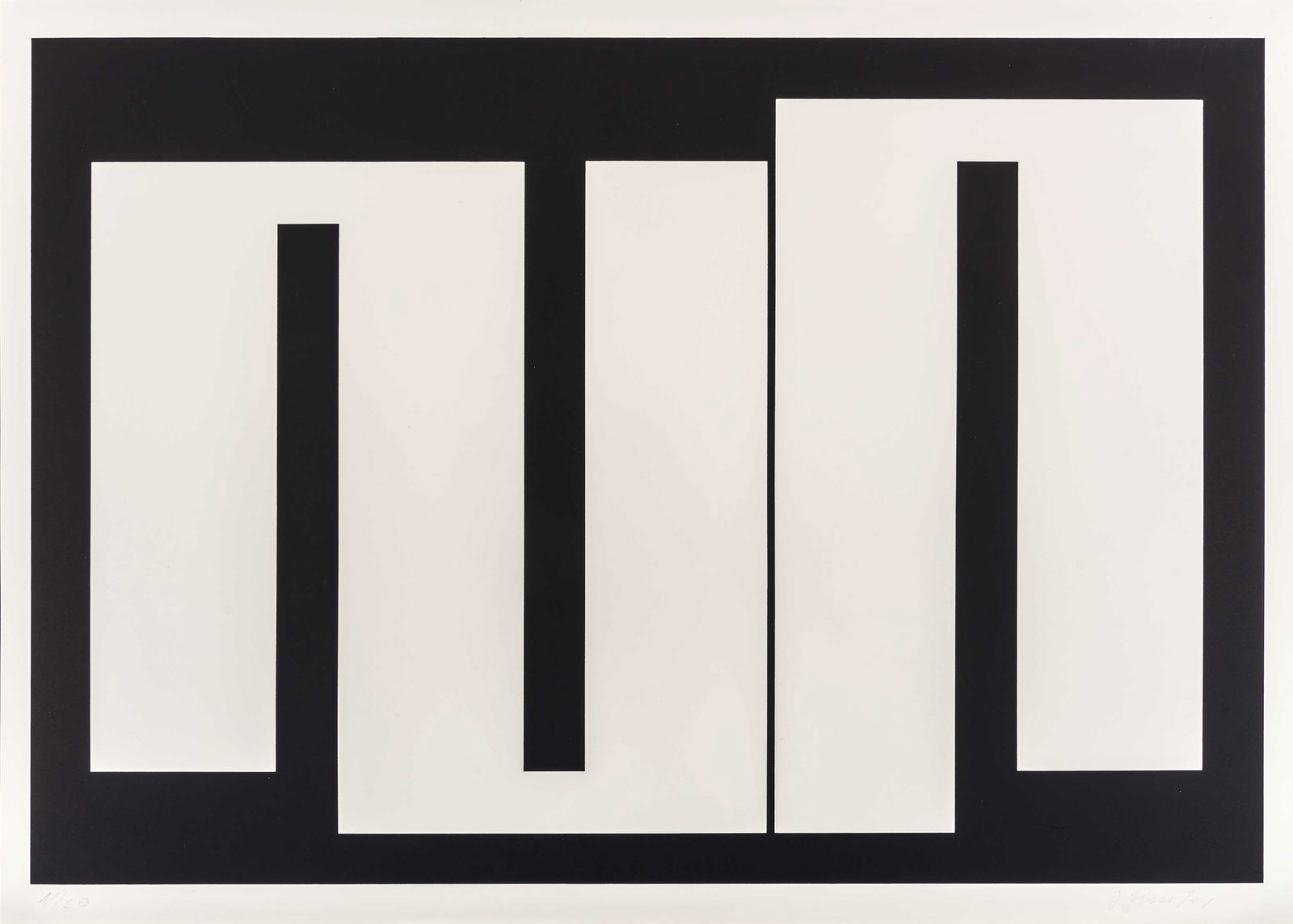 JULIJE KNIFER, Meander: JULIJE KNIFER (1924 - 2004) Meander Silkscreen on glossy paper, ed. 23/60 45 x 63 cm Signed in pencile lower right and numbered lowerr left PROVENANCE: Private Collection, Milan Notes: Signed in penci