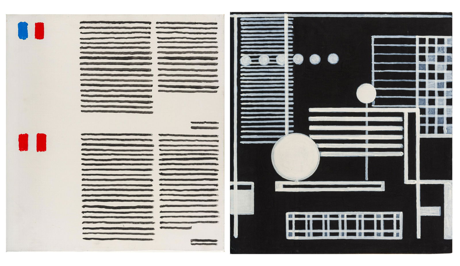 MARCO NERI, Diptych II: MARCO NERI (1968) Diptych II 2005 Diptych composed of two tempera on canvas 50,5 x 47 cm (dimension of each canvas) Each canvas is signed and dated on the reverse Work accompanied by a certificate of