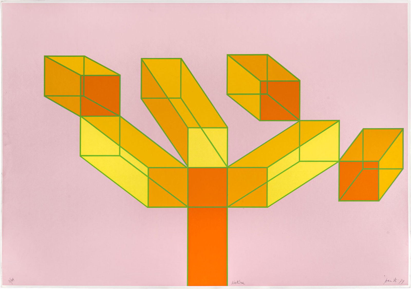 ACHILLE PERILLI (1927) Untitled 1979 Silkscreen, ed.: ACHILLE PERILLI (1927) Untitled 1979 Silkscreen, ed. 3/99 70 x 100 cm Signed and dated in pencil lower right and numbered lower left PROVENANCE: Private collection, Rome