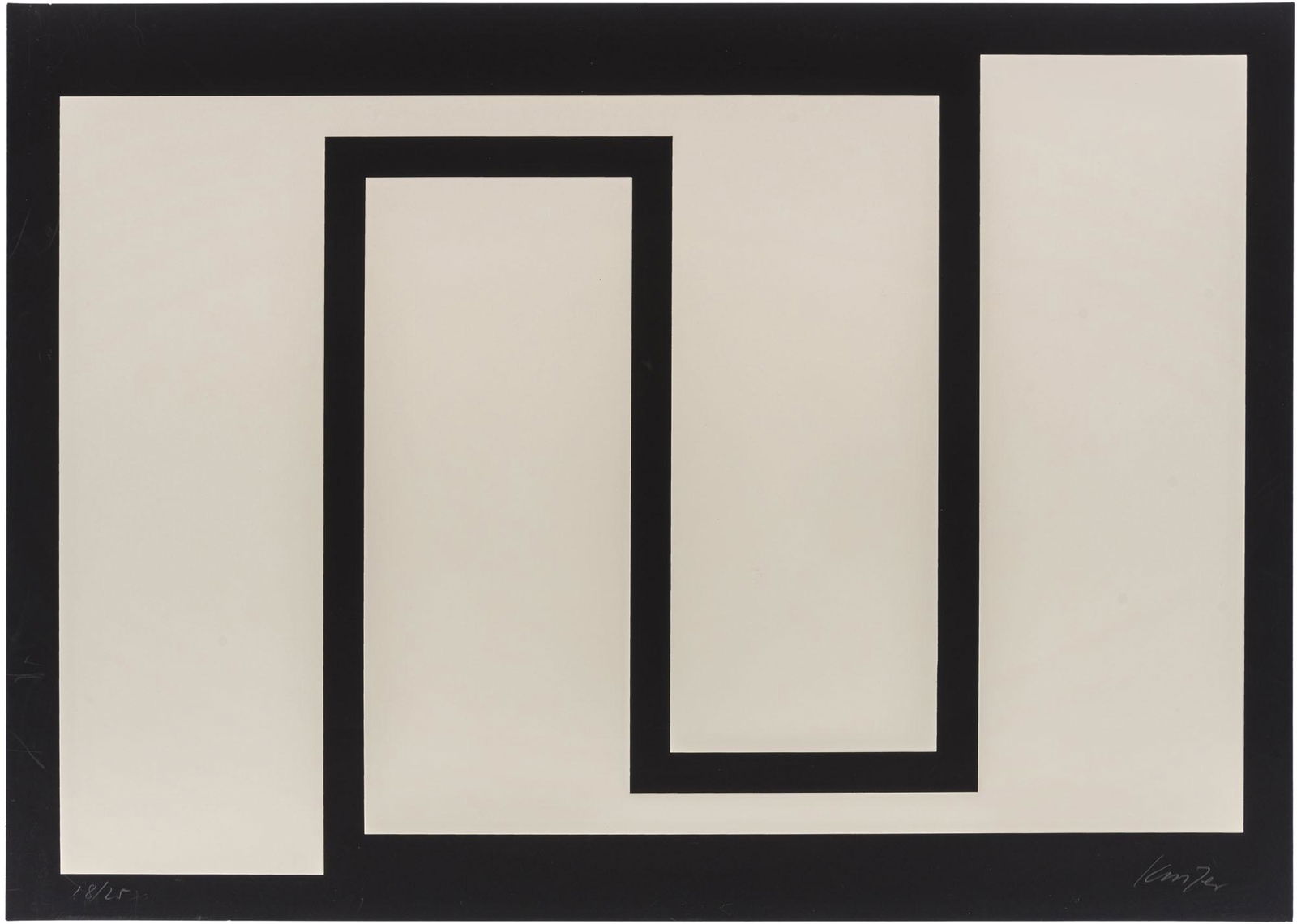 JULIJE KNIFER (1924 - 2004) Untitled Silkscreen, ed.: JULIJE KNIFER (1924 - 2004) Untitled Silkscreen, ed. 18/25 45 x 63 cm Signed in pencil lower right and numbered lower left PROVENANCE: Private collection, Milan