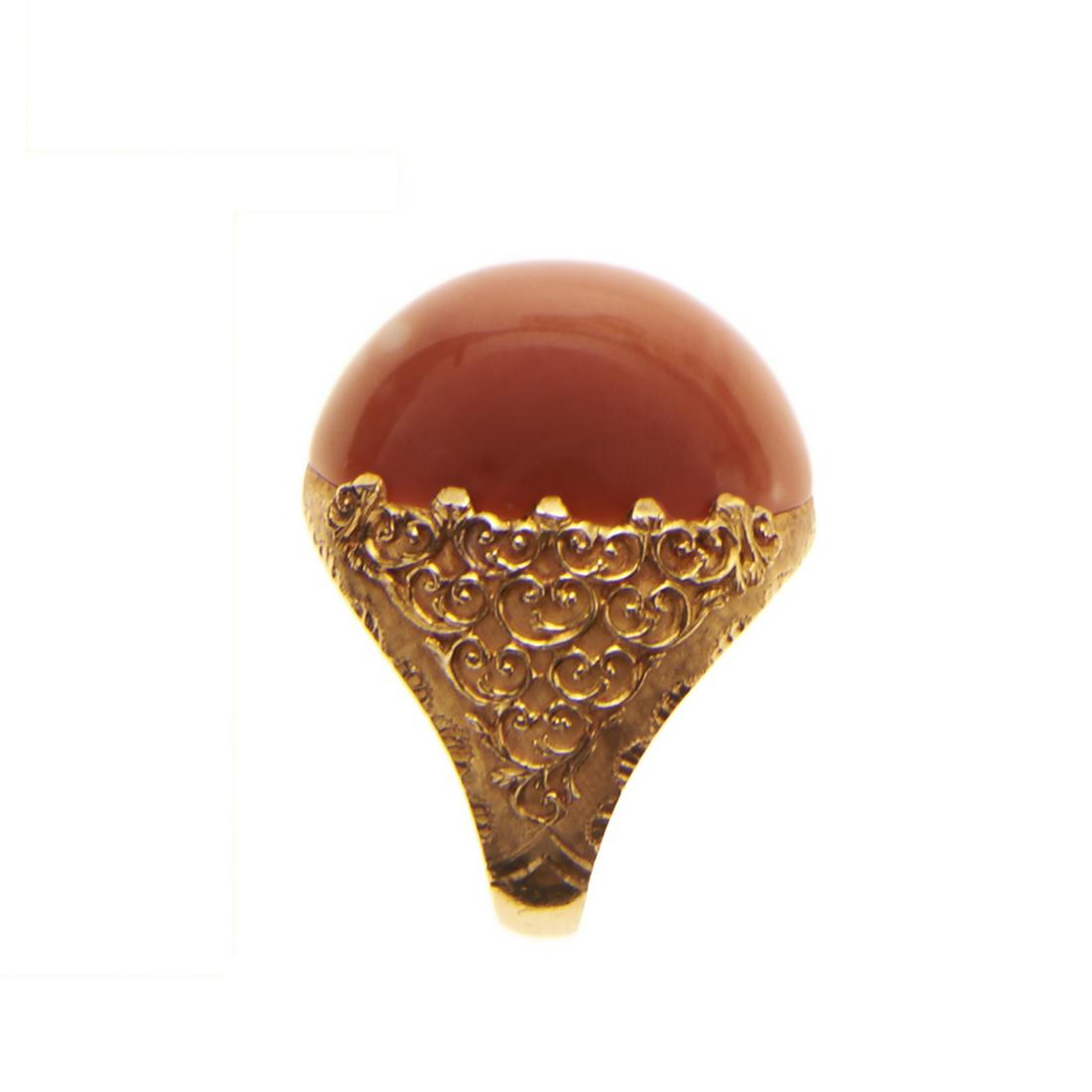 18kt yellow gold and coral ring (1 of 1)