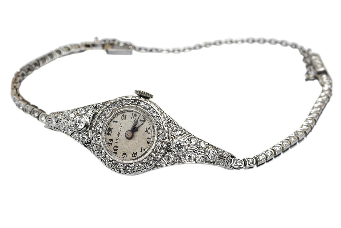 18kt white gold and diamond watch, Tiffany, early XX (1 of 1)