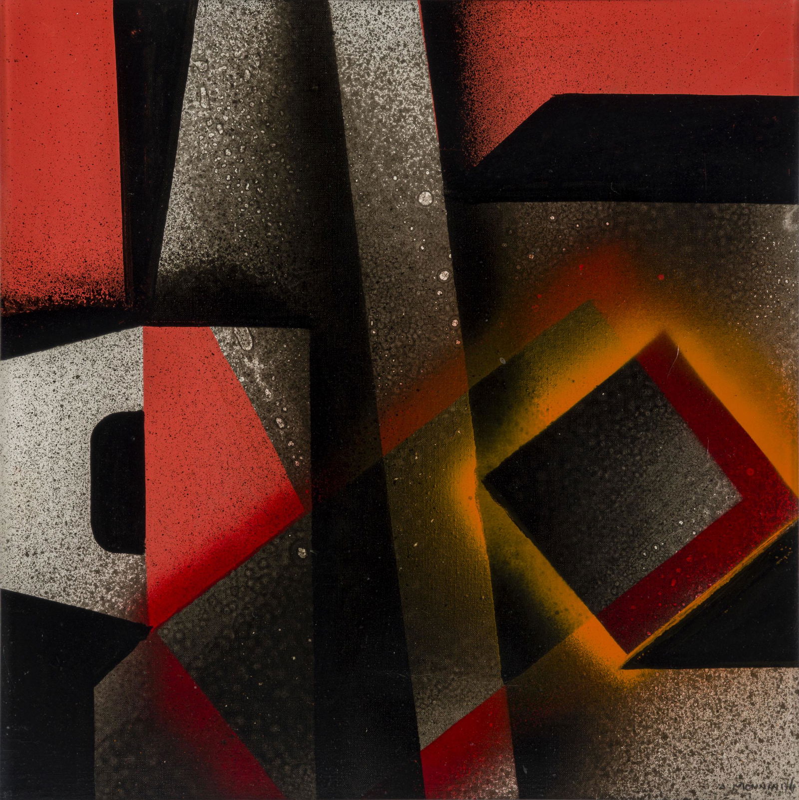 ALVARO MONNINI ® (1922 - 1987) Discendente: 1974 Oil on canvas 35 x 35 cm Signed and dated lower right Signed, titled and dated on the reverse PROVENANCE: Private collection, Milan
