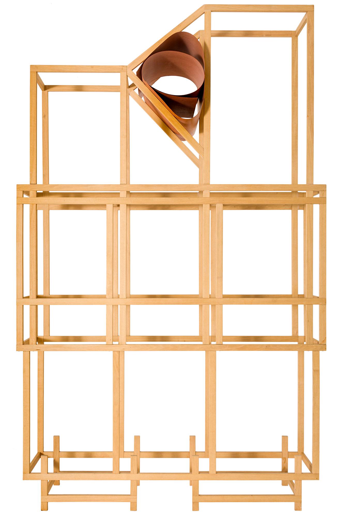 ANTONIO CATELANI, Tipologia: ANTONIO CATELANI (1962) Tipologia 1988 Sculpture comprised of four wooden frames and two rolled-up cardboards 231 x 141 x 28 cm Signed, titled and dated on one frame Work accompanied by a certificate