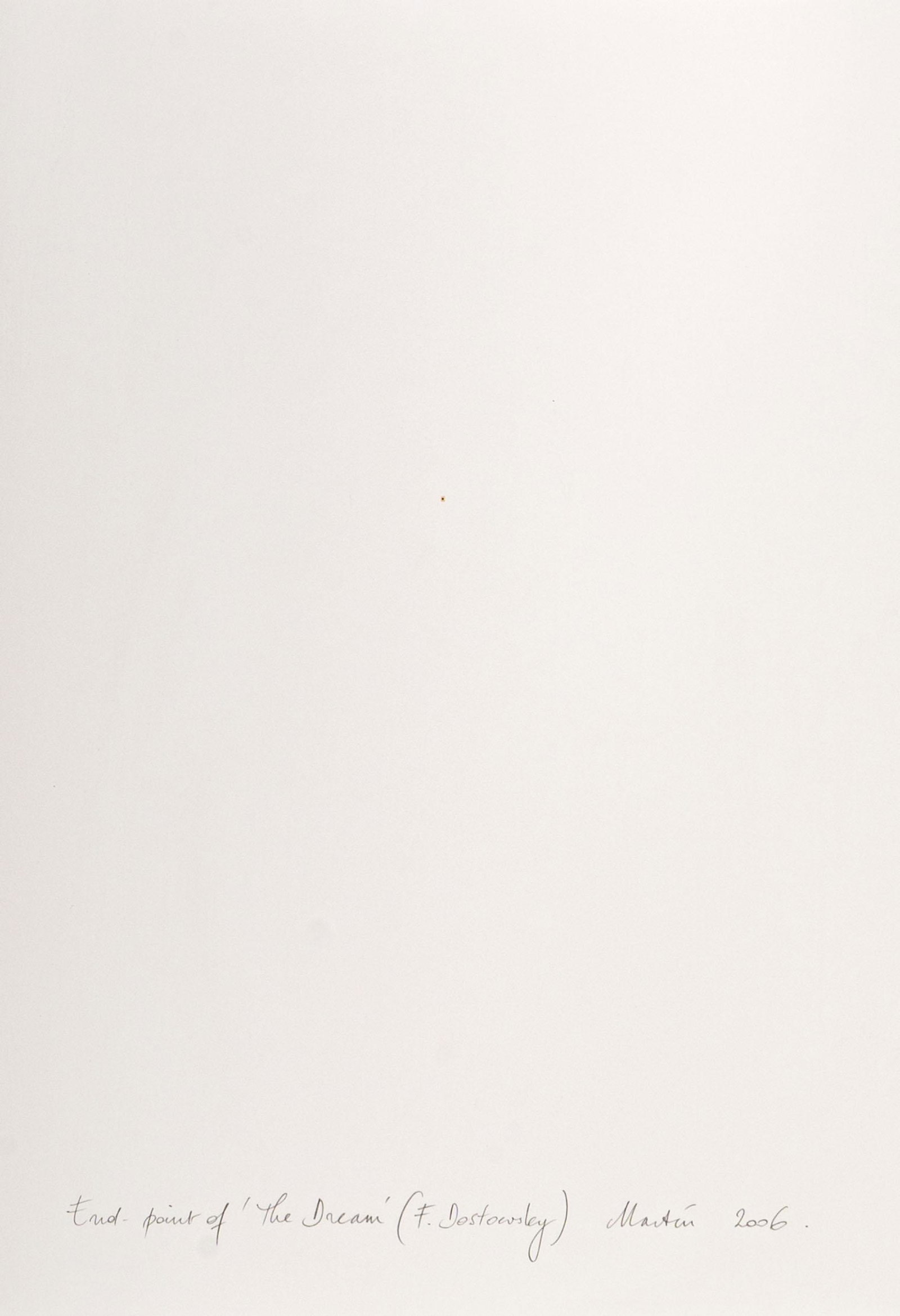 KRIS MARTIN, Endpoints of 'The Dream' (F.M. Dostojewski): KRIS MARTIN (1972) Endpoints of 'The Dream' (F.M. Dostojewski) 2006 Pencil and collage on paper 42 x 29,5 cm Signed, dated and titled lower center Work accompanied by a certificate of authenticity sig