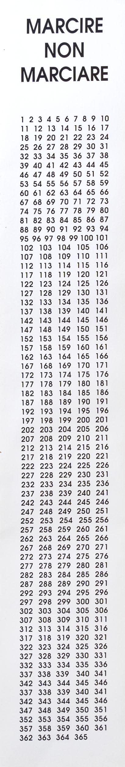 MAURIZIO CATTELAN, Marcire non marciare: MAURIZIO CATTELAN(1960)Marcire non marciare1991Litographic print on paper, ed. 26/50 from an edition of 50 examples80 x 12 cmSigned, dated and numbered on the reversePROVENANCE:Galleria Neon, BolognaP