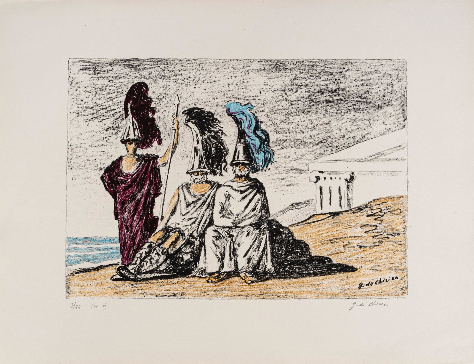 GIORGIO DE CHIRICO, Guerrieri di ritorno da Troia (1 of 1)