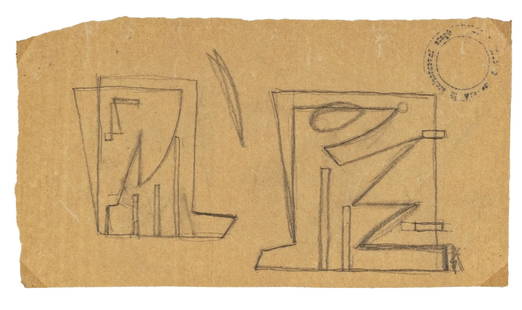 ATANASIO SOLDATI, Untitled: ATANASIO SOLDATI(1896 - 1953)UntitledPencil on paper20,5 x 11 cm ca.Stamp 'Opere inventariate di Atanasio Soldati' by Maria Soldati on the reversePROVENANCE:Private collection, Pavia