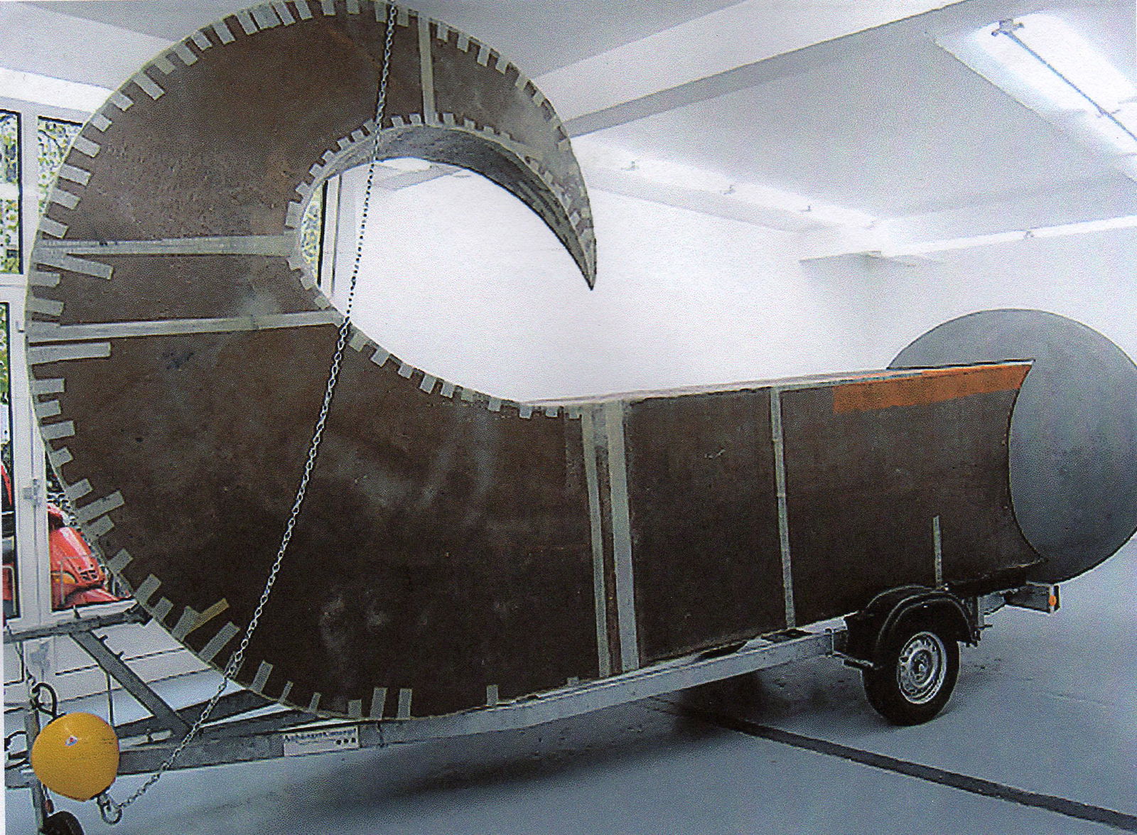 MICHAEL SAILSTORFER, U: MICHAEL SAILSTORFER(1979)U2005Sculpture comprised of cardboard, fiberglass and concrete on trailer350 x 180 x 700 cm circaWork accompnaied by a certificate of authenticity issued by Galerie Michael Zi
