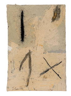 TOMMASO CASCELLA, Untitled: TOMMASO CASCELLA(1951)Untitled1989MIxed media on paper28 x 19,5 cmSigned lower leftPROVENANCE:Galleria Giulia Arte Contemporanea, Rome (label on the reverse)Private collection, Rome