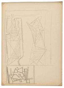 ATANASIO SOLDATI, Untitled: ATANASIO SOLDATI(1896 - 1953)UntitledPencil on paper21,5 x 15,5 cmWork registered at Archivio Storico dell'Opera Atanasio Soldati, Riale, with the n. MK6006Work accompanied by certificate of authentic