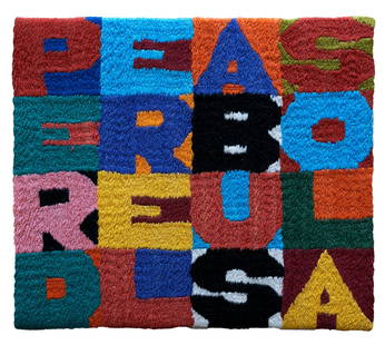 ALIGHIERO BOETTI, Perdere la bussola: ALIGHIERO BOETTI (1940 - 1994) Perdere la bussola 1986 Embroidered tapestry 16 x 18,5 cm Signed on the reverse Work accompanied by a certificate of authenticity on photograph issued by Archivio Alighi