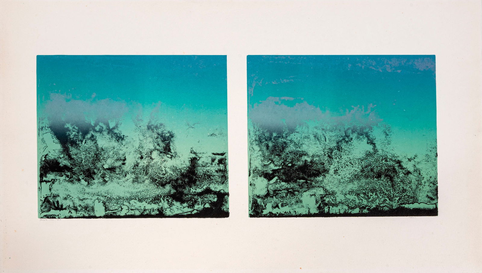 WALTER POZZI (1911 - 1989) Double #2 1971 Litografia, es. non numerato 28,5 x 50 cm Firmata a matita: WALTER POZZI (1911 - 1989) Double #2 1971 Litografia, es. non numerato 28,5 x 50 cm Firmata a matita in basso a destra, titolata e numerata in basso a sinistra PROVENIENZA: Collezione privata, Milano