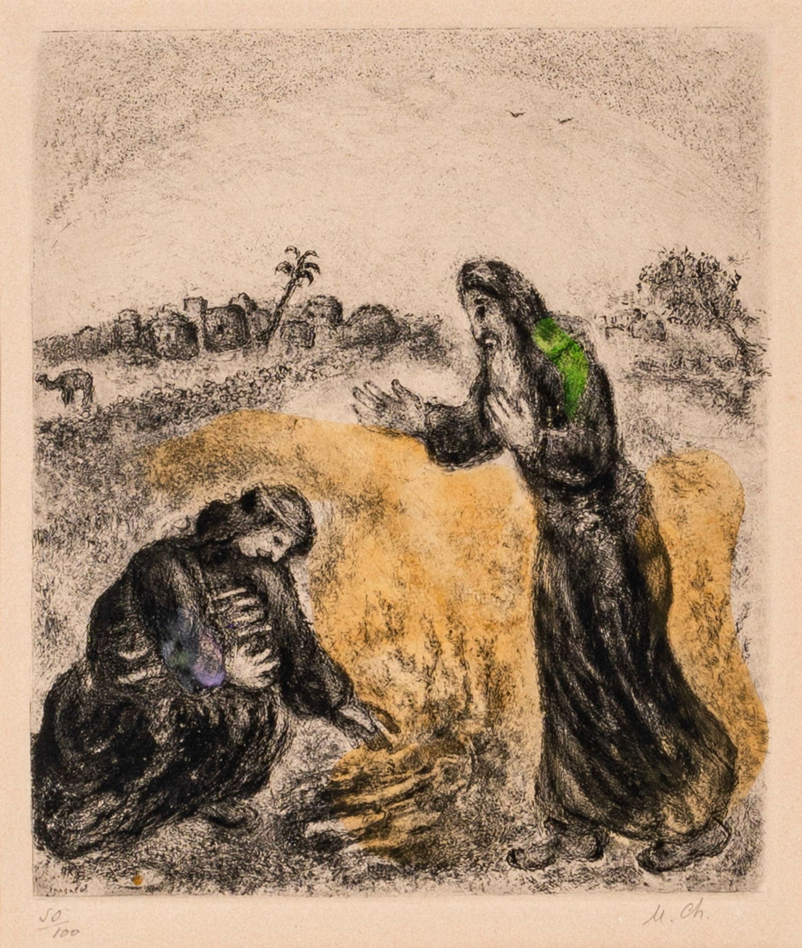 MARC CHAGALL, Elie et la veuve de Sarepta (from the series La Bibbia) (1 of 3)