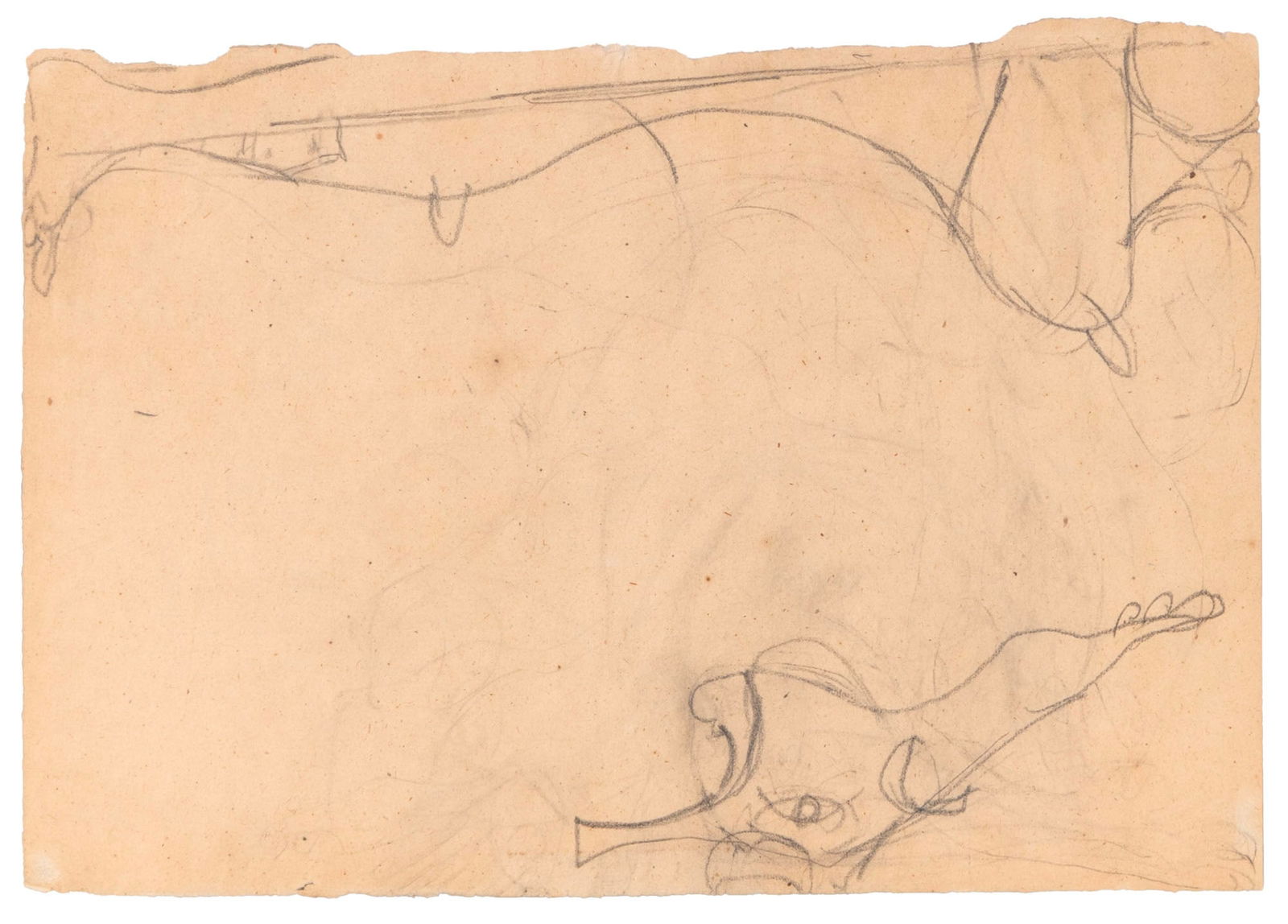 OSVALDO LICINI, Angelo: OSVALDO LICINI (1894 - 1958) Angelo Pencil on paper, recto-verso 22,5 x 32 cm Titled on the reverse PROVENANCE: Private collection, Milan